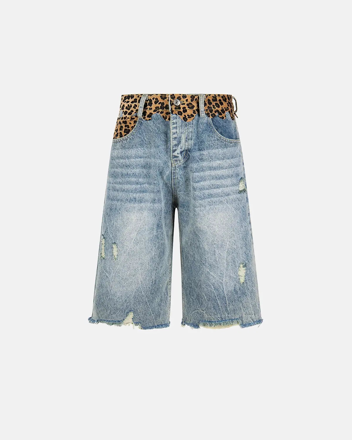 Leopard Patchwork Jorts | Flation Streetwear