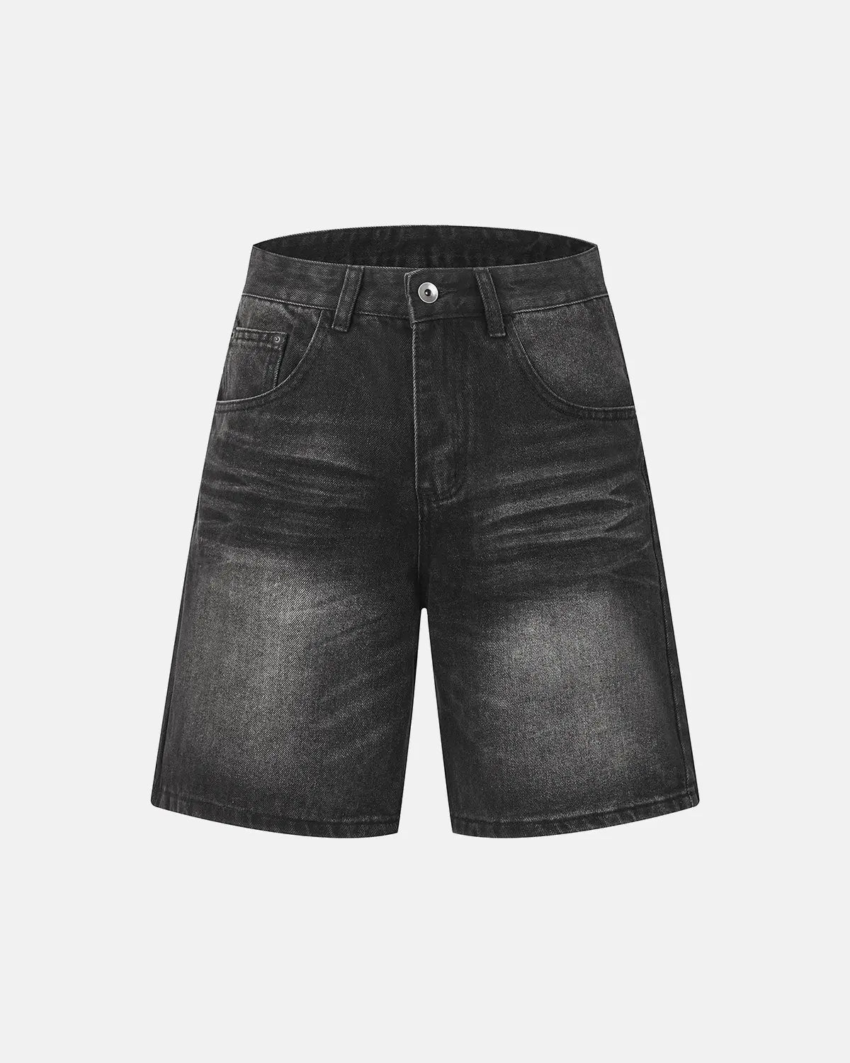 Mid-Length Washed Denim Shorts | Flation Streetwear