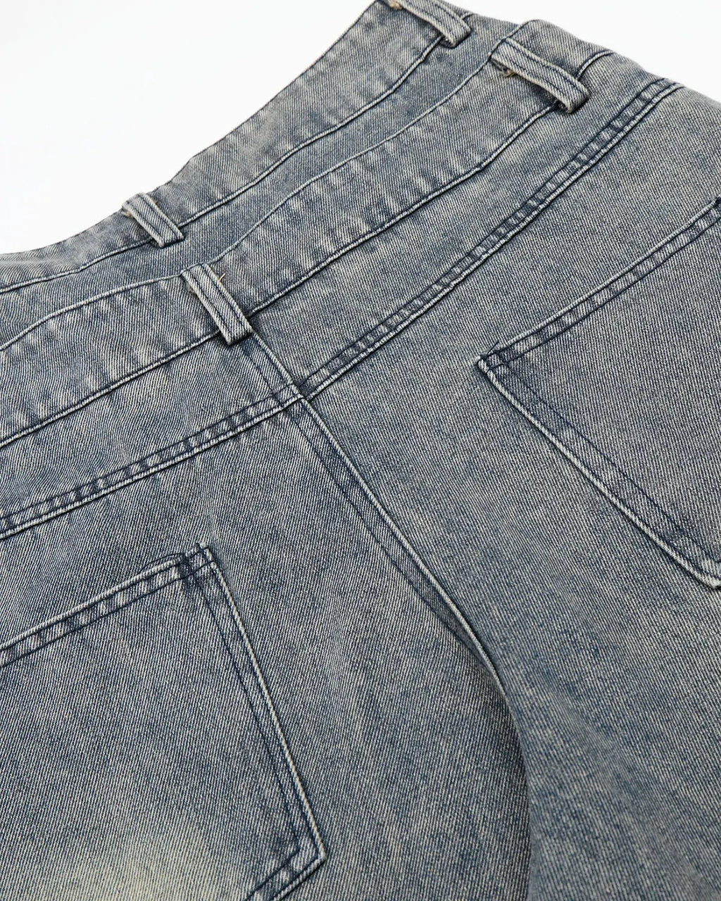 Rhinestone Cross Double Waist Denim Jorts | Flation Streetwear