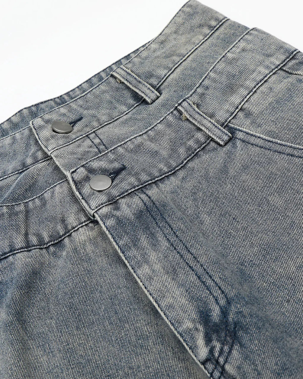 Rhinestone Cross Double Waist Denim Jorts | Flation Streetwear