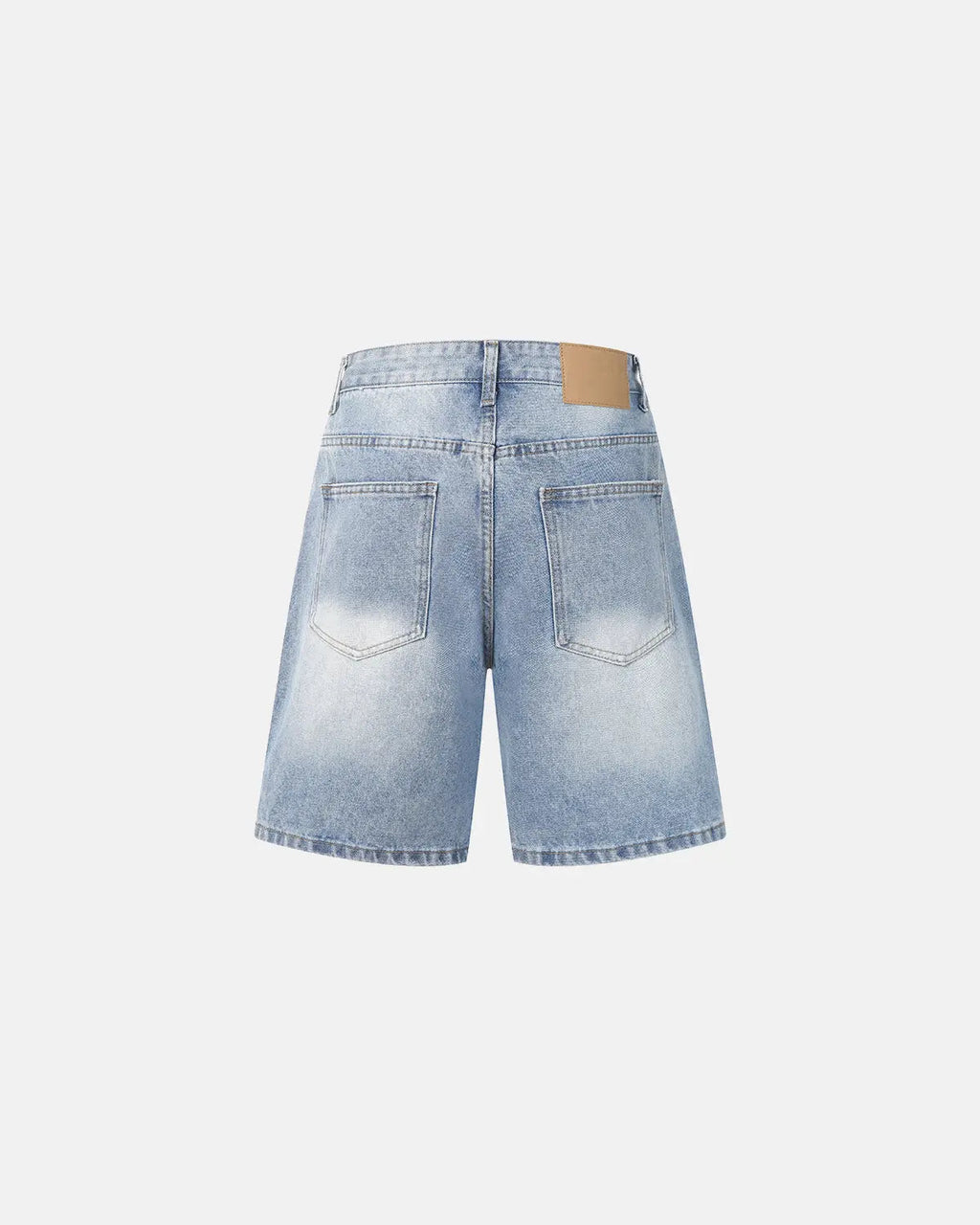 Ripped Mid-Length Washed Denim Shorts | Flation Streetwear