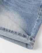Ripped Mid-Length Washed Denim Shorts | Flation Streetwear