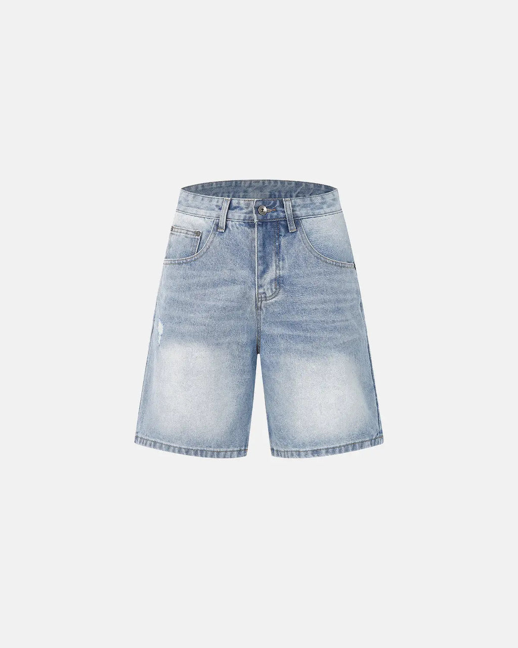 Ripped Mid-Length Washed Denim Shorts | Flation Streetwear