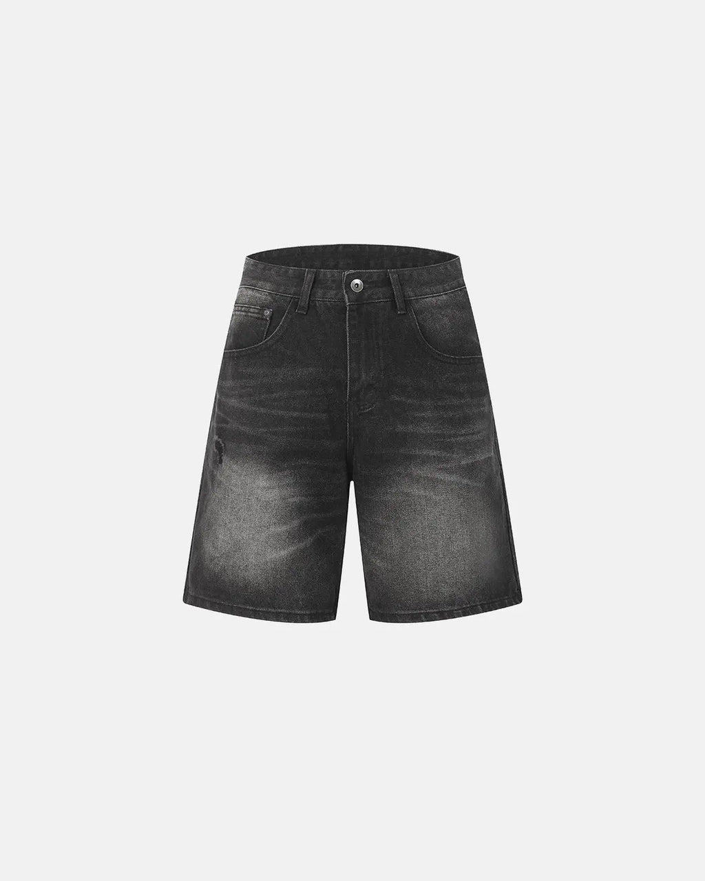 Ripped Mid-Length Washed Denim Shorts | Flation Streetwear
