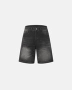 Ripped Mid-Length Washed Denim Shorts | Flation Streetwear