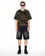 Structured Washed Denim Shorts | Flation Streetwear