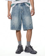 Structured Washed Denim Shorts | Flation Streetwear