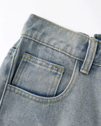 Structured Washed Denim Shorts | Flation Streetwear
