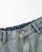 Structured Washed Denim Shorts | Flation Streetwear