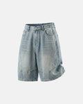 Structured Washed Denim Shorts | Flation Streetwear