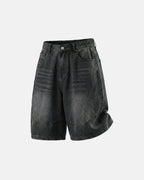 Structured Washed Denim Shorts | Flation Streetwear