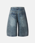 Studded Washed Long Baggy Jorts | Flation Streetwear