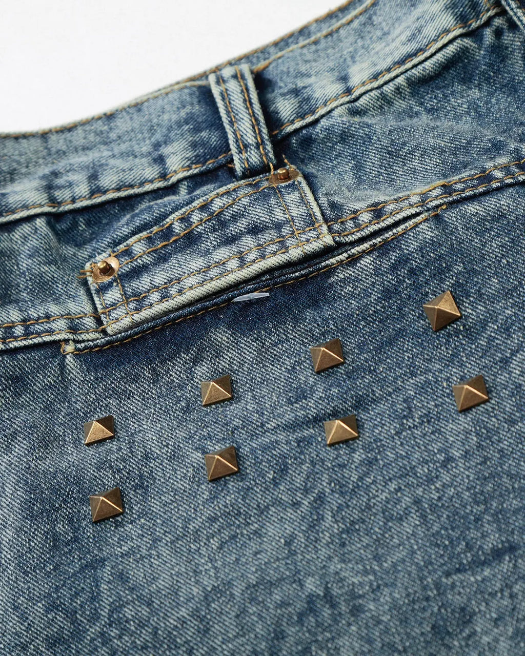 Studded Washed Long Baggy Jorts | Flation Streetwear