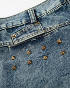 Studded Washed Long Baggy Jorts | Flation Streetwear