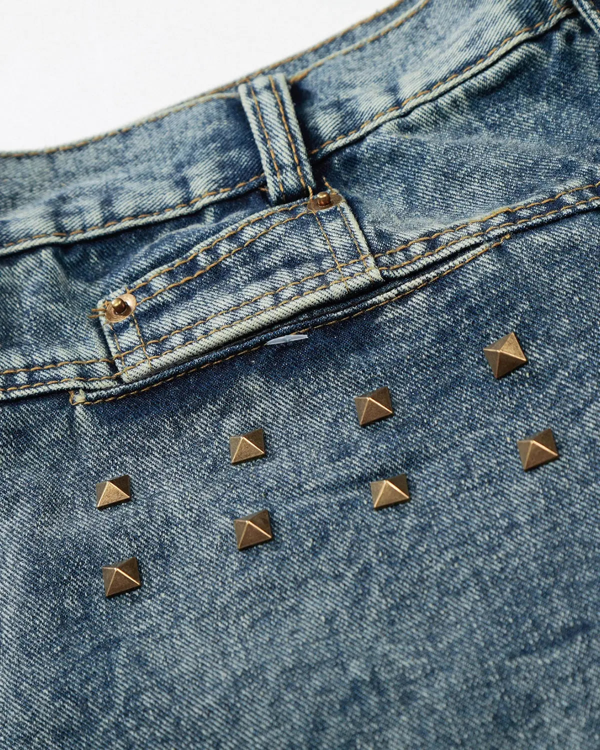 Studded Washed Long Baggy Jorts | Flation Streetwear