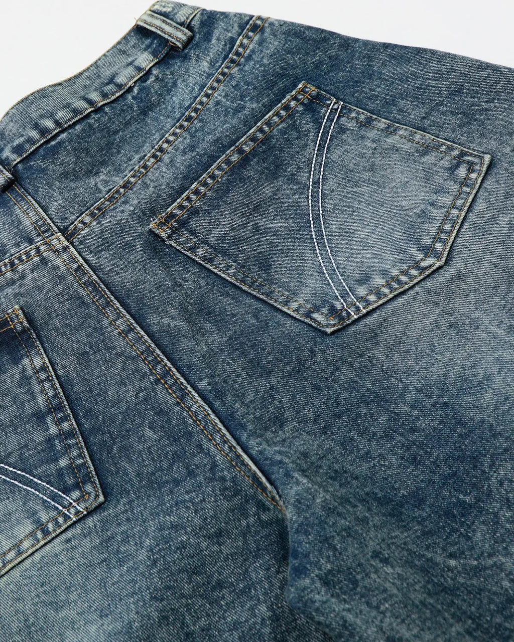 Studded Washed Long Baggy Jorts | Flation Streetwear