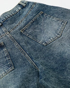 Studded Washed Long Baggy Jorts | Flation Streetwear
