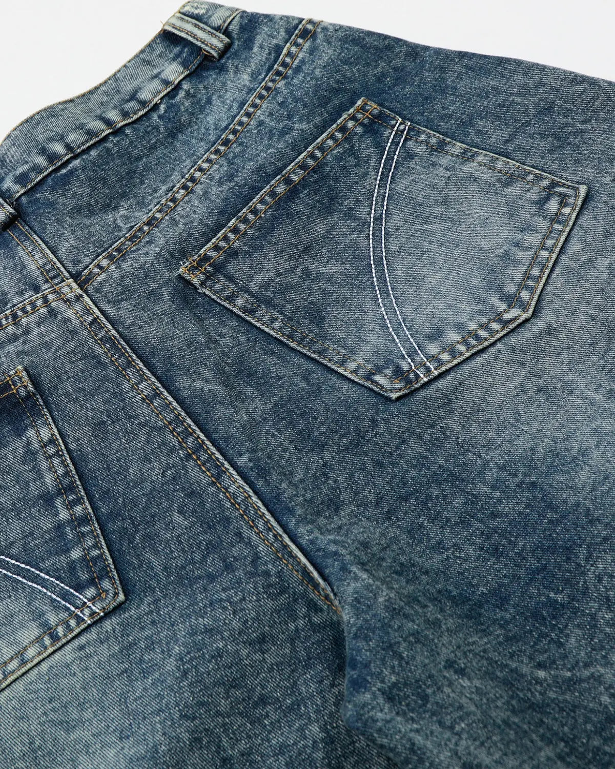 Studded Washed Long Baggy Jorts | Flation Streetwear