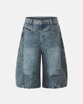 Studded Washed Long Baggy Jorts | Flation Streetwear