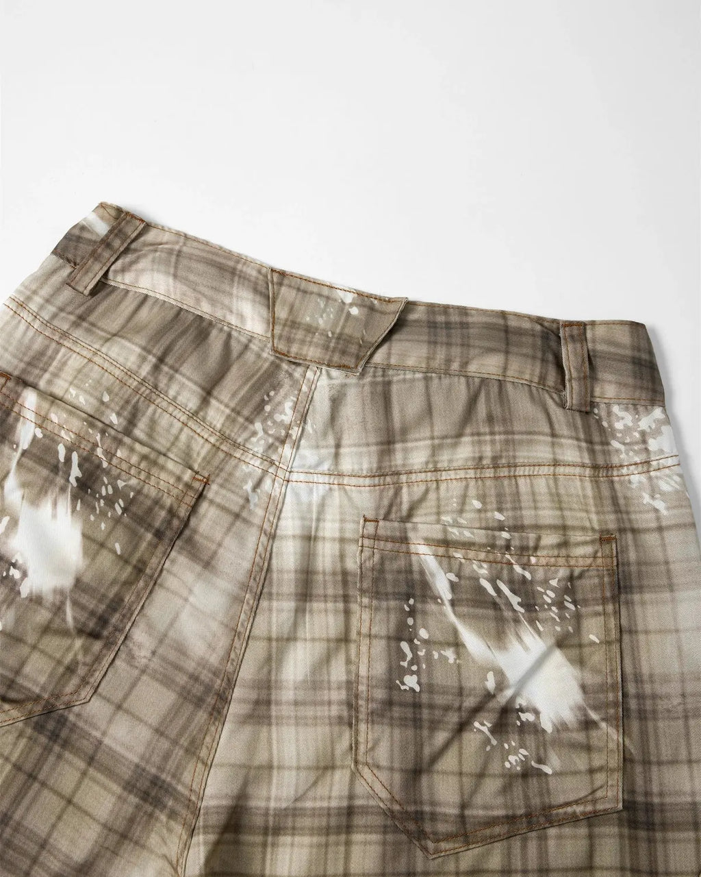 Tencel Washed Plaid Print Longline Shorts | Flation Streetwear