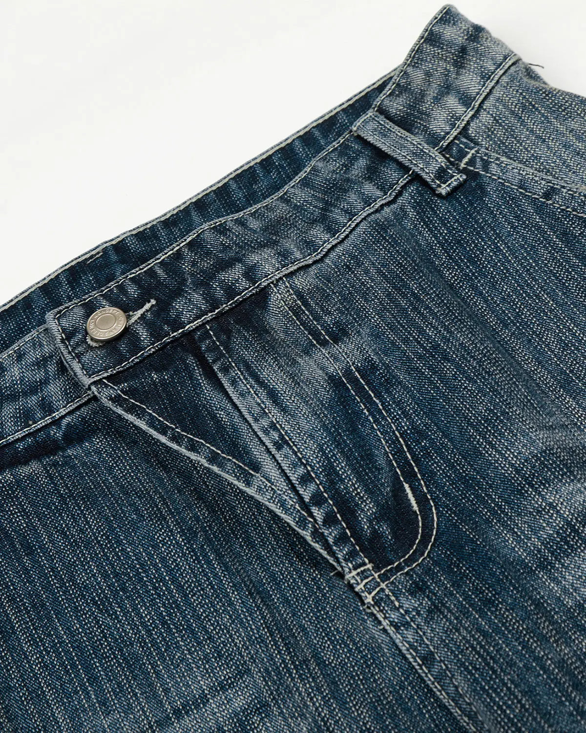 Textured Bamboo Weave Denim Jeans | Flation Streetwear