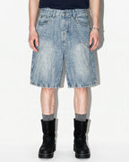 Textured Washed Longline Jorts | Flation Streetwear