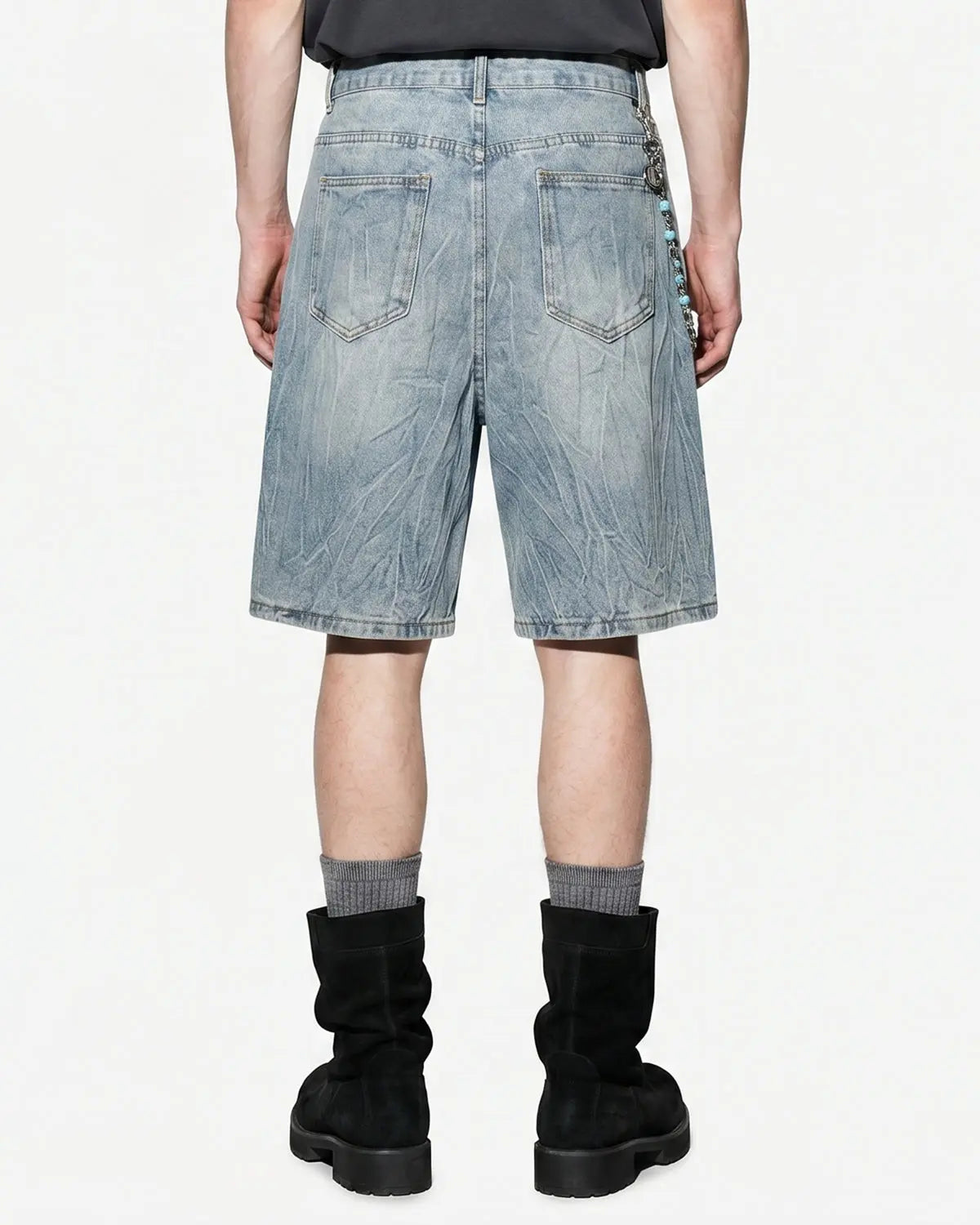 Textured Washed Longline Jorts | Flation Streetwear
