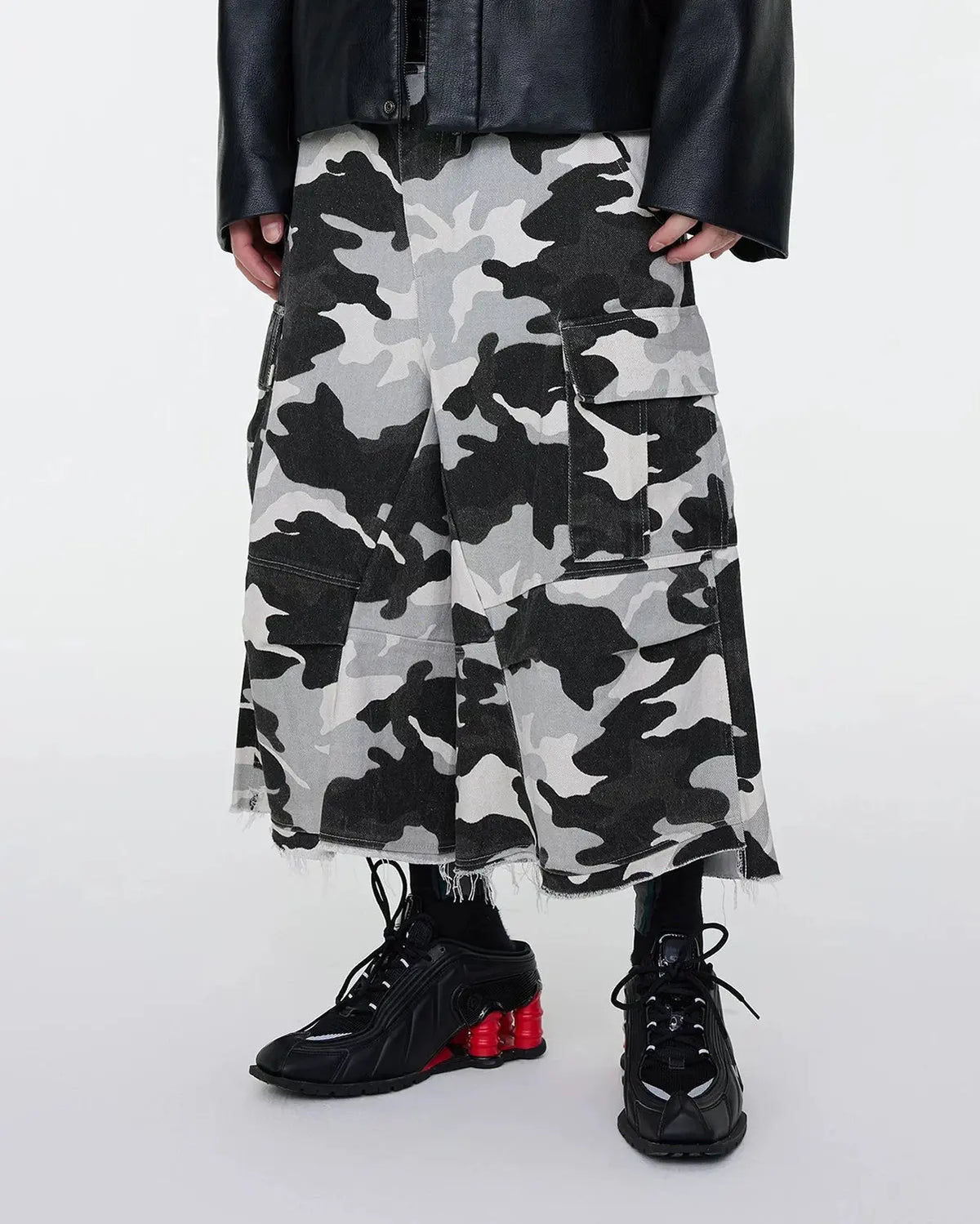 Glitter Camo Cargo Longline Shorts | Flation Streetwear