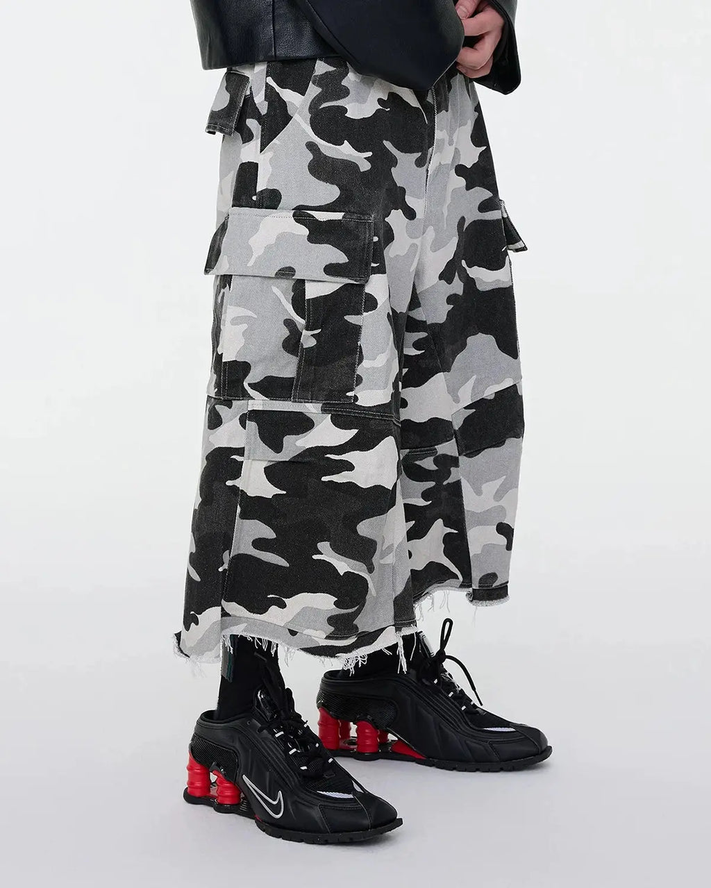 Glitter Camo Cargo Longline Shorts | Flation Streetwear