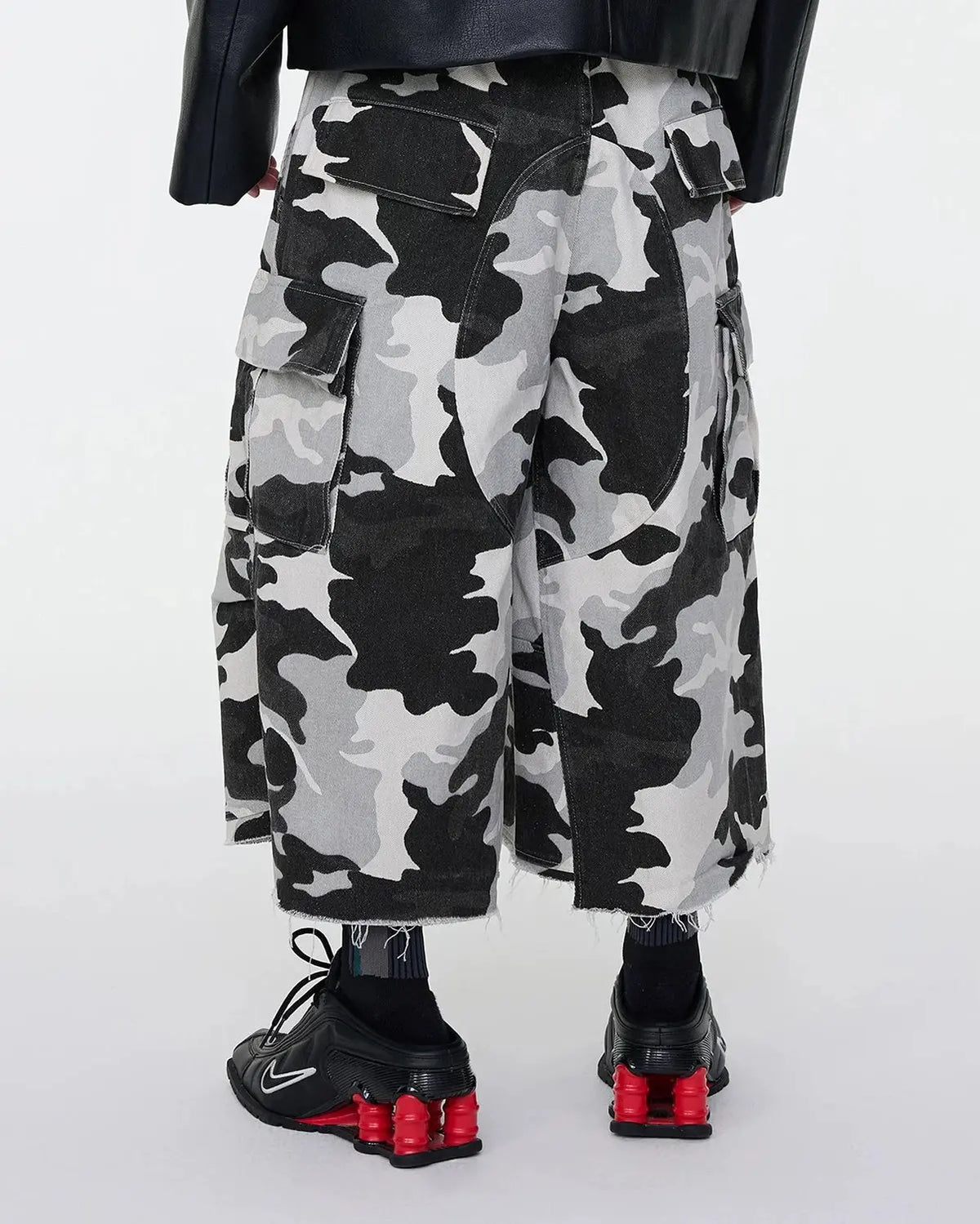 Glitter Camo Cargo Longline Shorts | Flation Streetwear