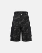 Dark Camo Cargo Shorts | Flation Streetwear