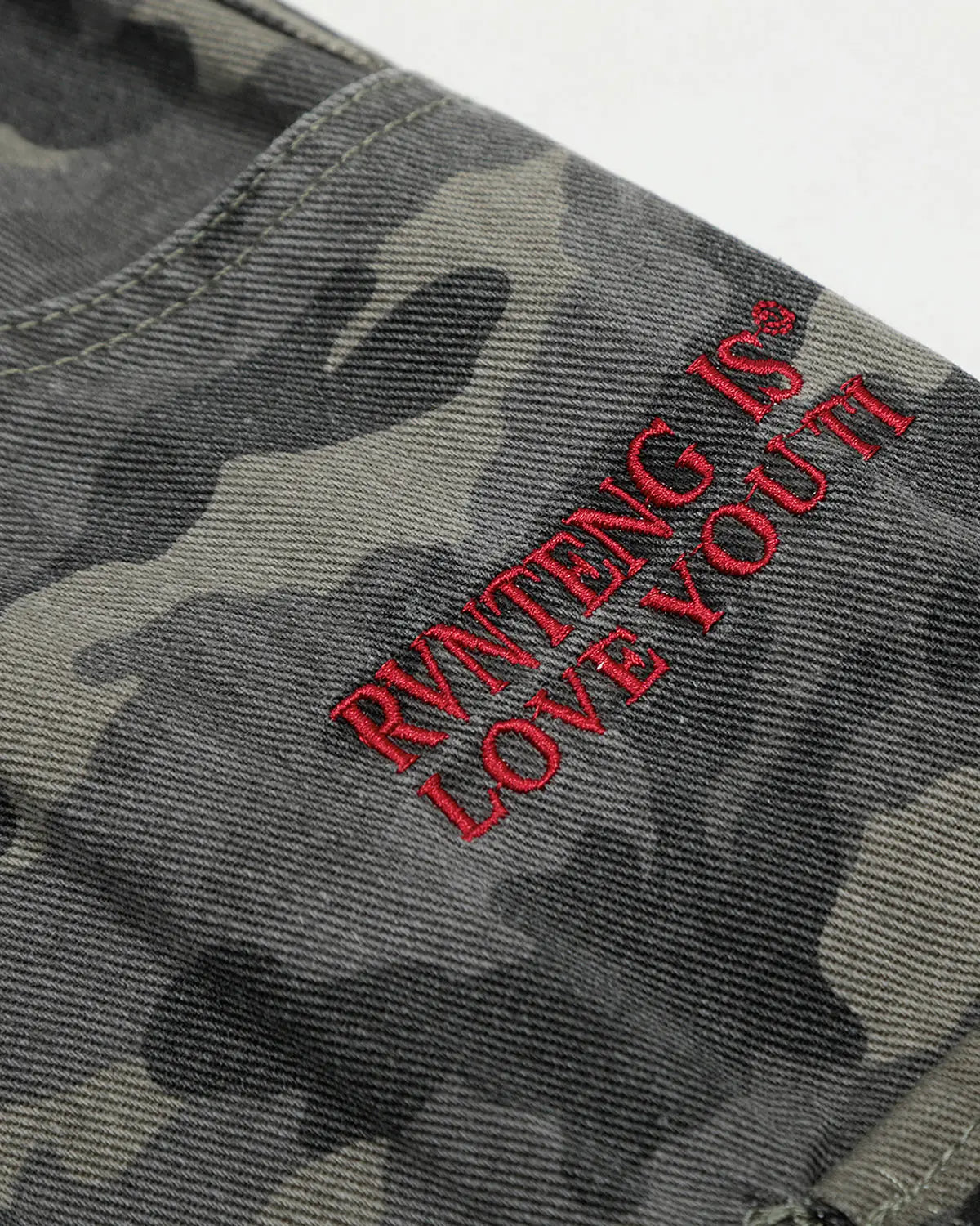 Embroidered Camo Cargo Shorts | Flation Streetwear