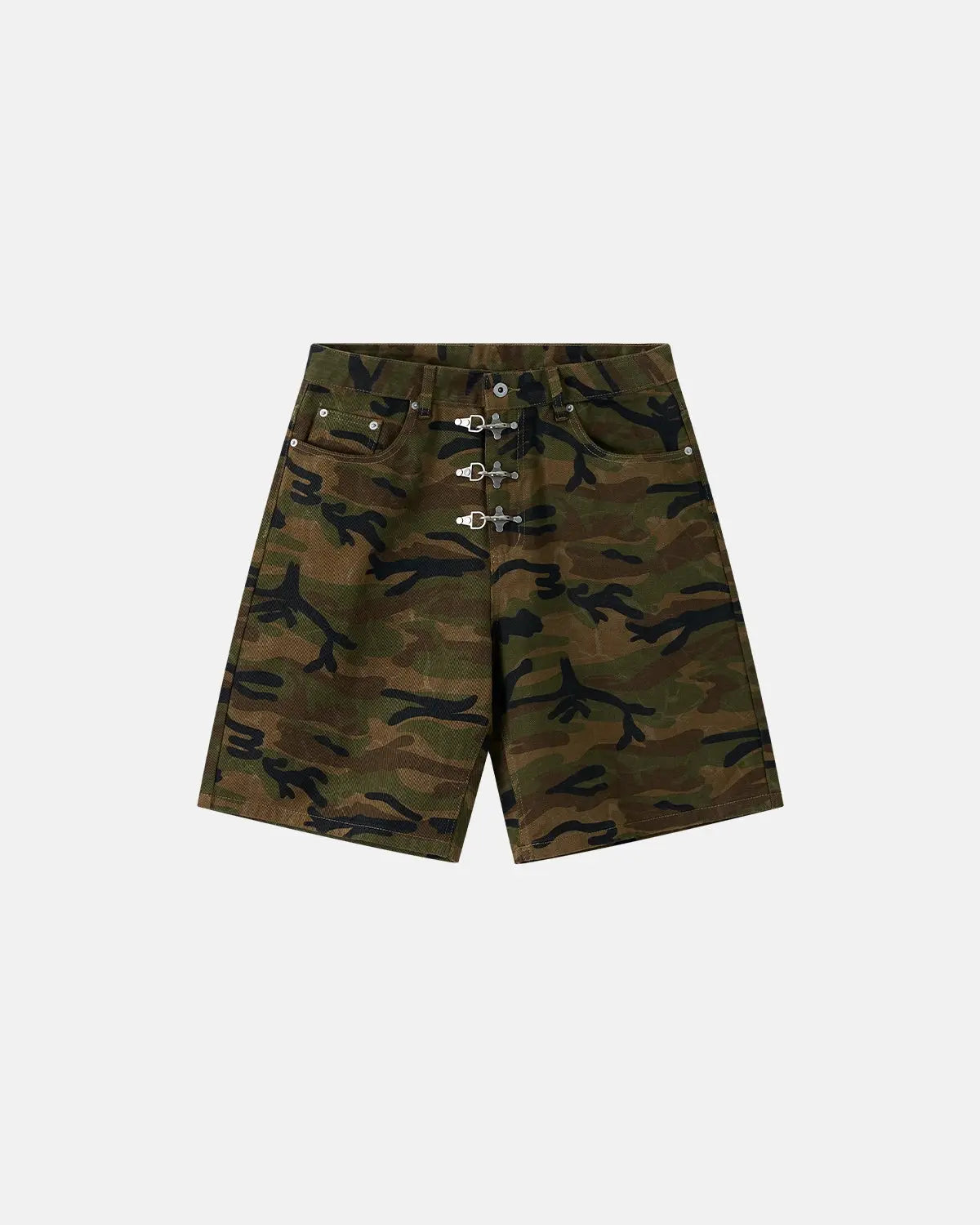 Metal Clasp Camo Shorts | Flation Streetwear
