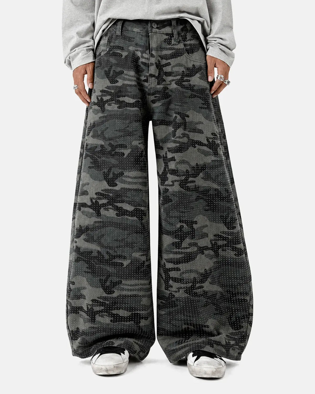 Rhinestone Camo Barrel Pants | Flation Streetwear
