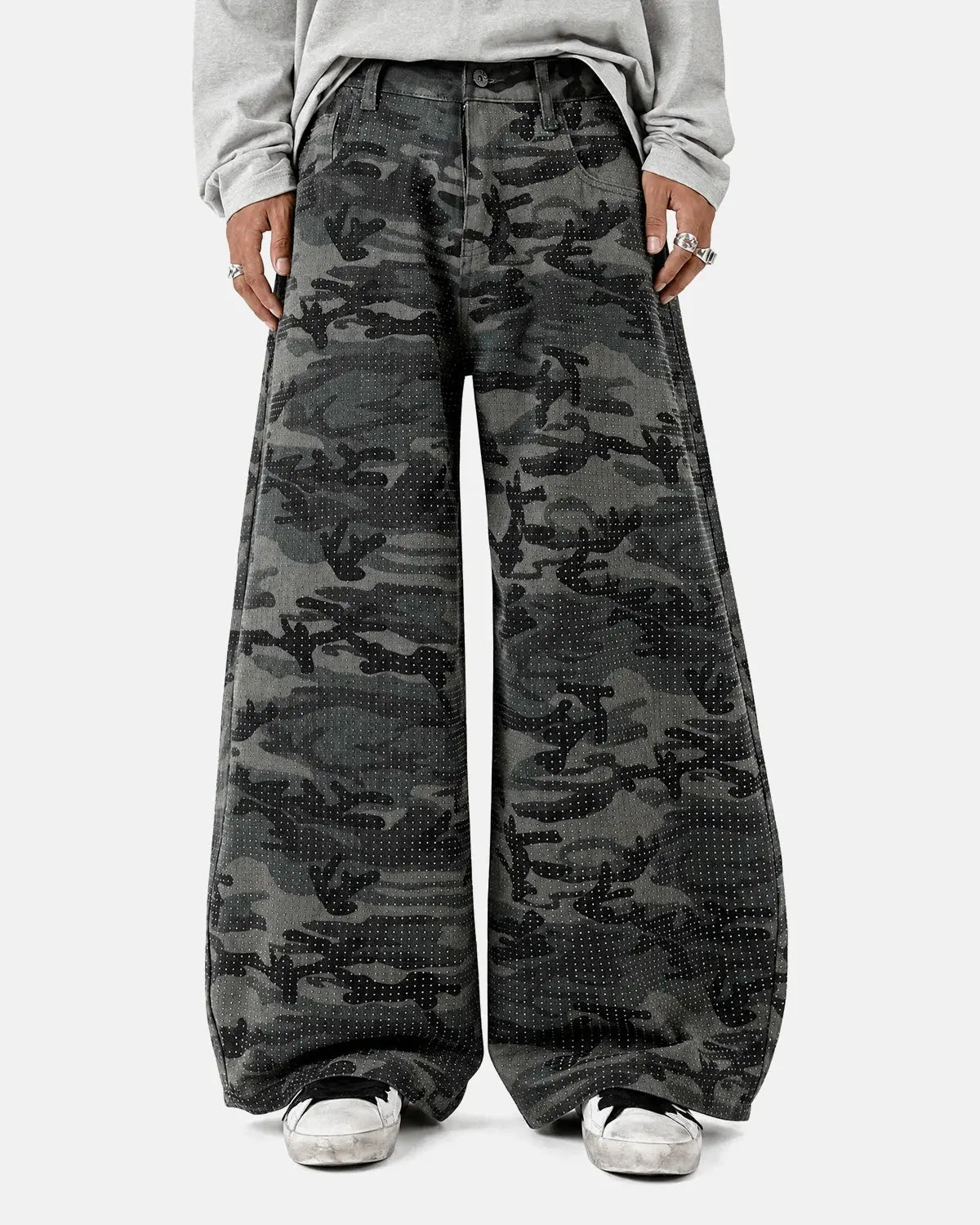 Rhinestone Camo Barrel Pants | Flation Streetwear