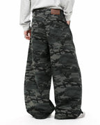 Rhinestone Camo Barrel Pants | Flation Streetwear