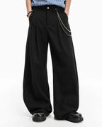 Pinstripe Pleated Barrel Tailored Pants | Flation Streetwear