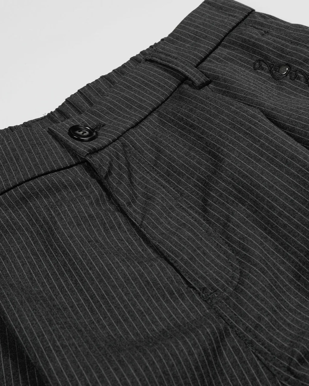 Pinstripe Stud Detail Tailored Shorts | Flation Streetwear