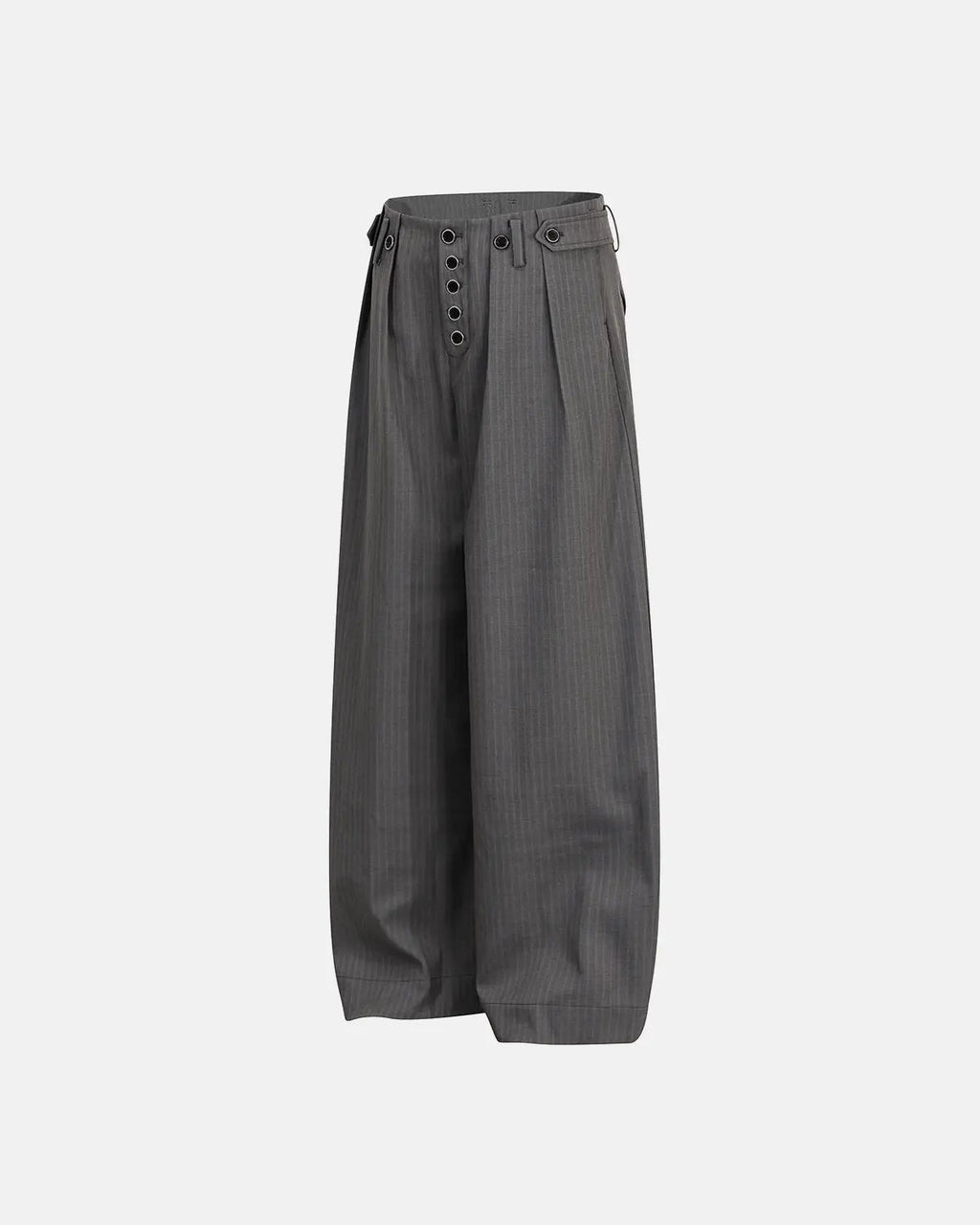 Pinstripe Buttons Barrel Suit Pants | Flation Streetwear