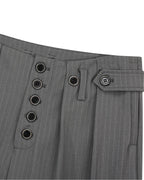 Pinstripe Buttons Barrel Suit Pants | Flation Streetwear