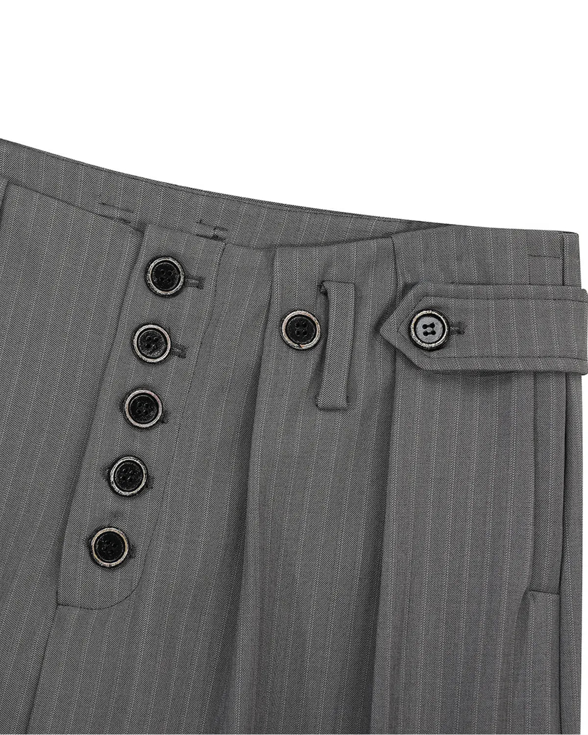Pinstripe Buttons Barrel Suit Pants | Flation Streetwear