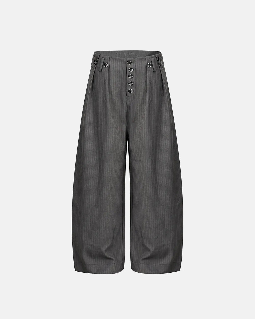Pinstripe Buttons Barrel Suit Pants | Flation Streetwear