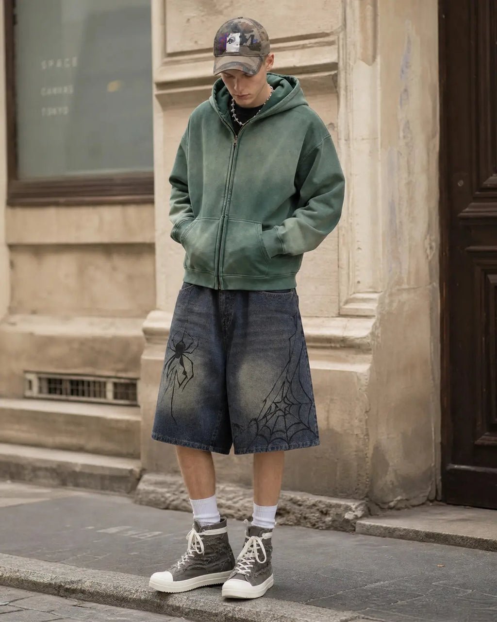 Spider Straight Leg Jorts | Flation Streetwear