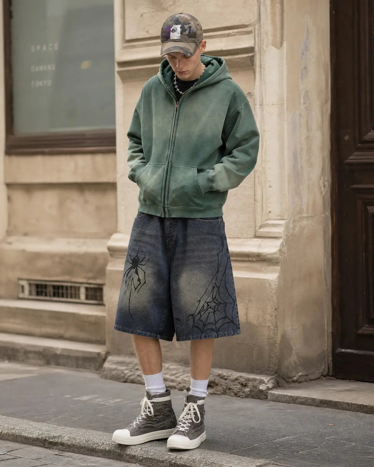 Spider Straight Leg Jorts | Flation Streetwear