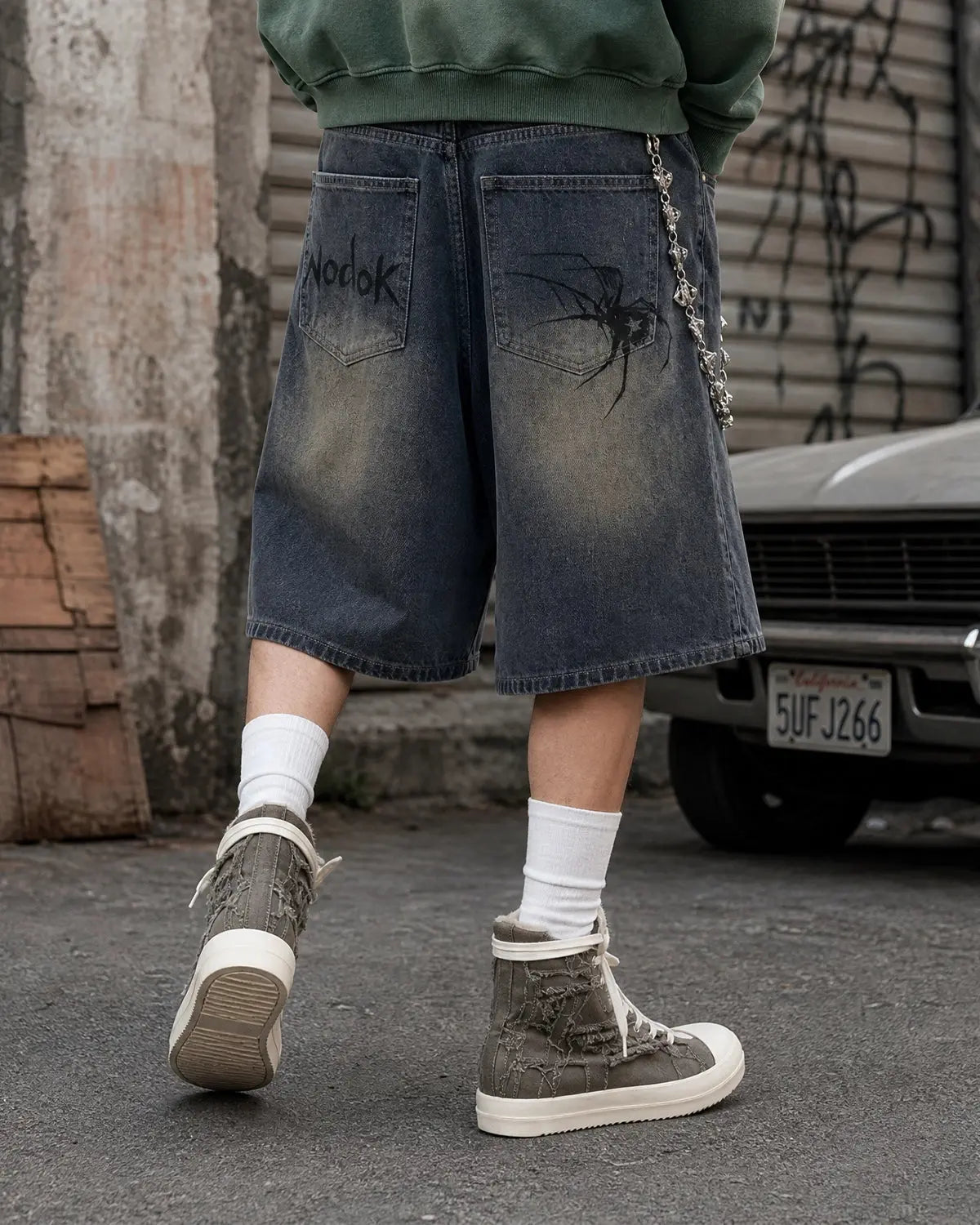 Spider Straight Leg Jorts | Flation Streetwear