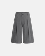 Pleated Stud Detail Tailored Shorts | Flation Streetwear
