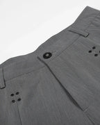 Pleated Stud Detail Tailored Shorts | Flation Streetwear