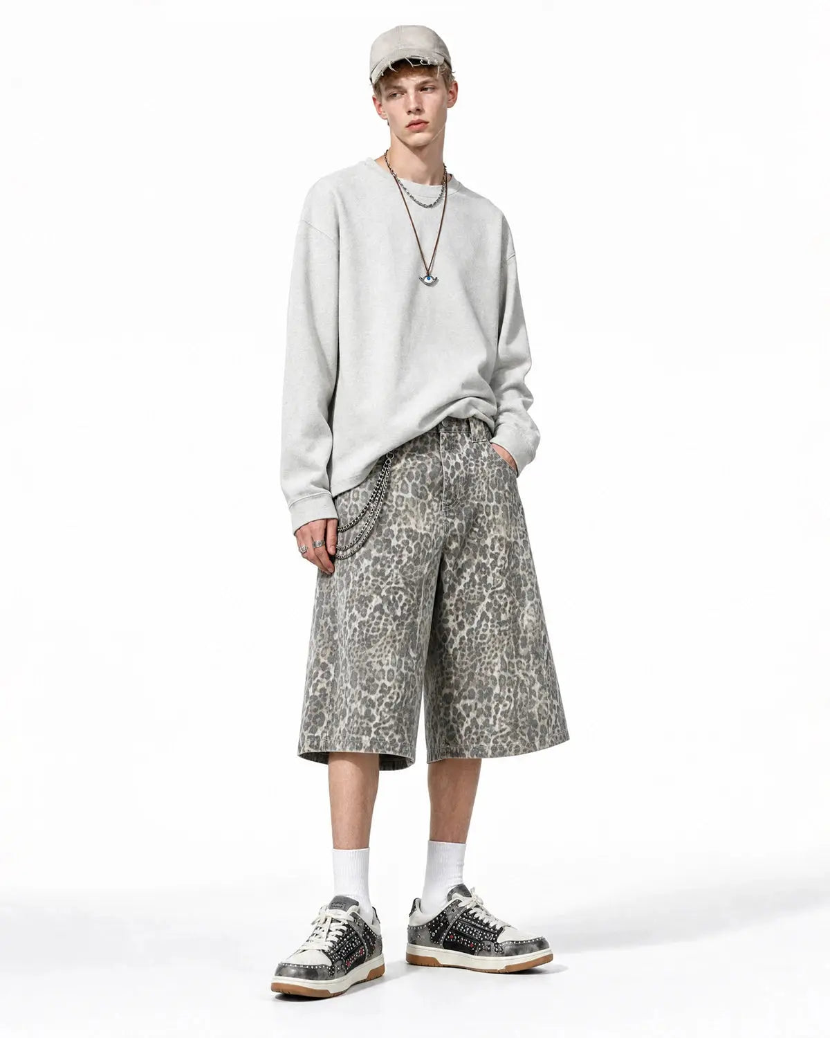Leopard Print Baggy Shorts | Flation Streetwear