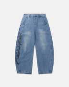 Script Graphic Barrel Jeans | Flation Streetwear