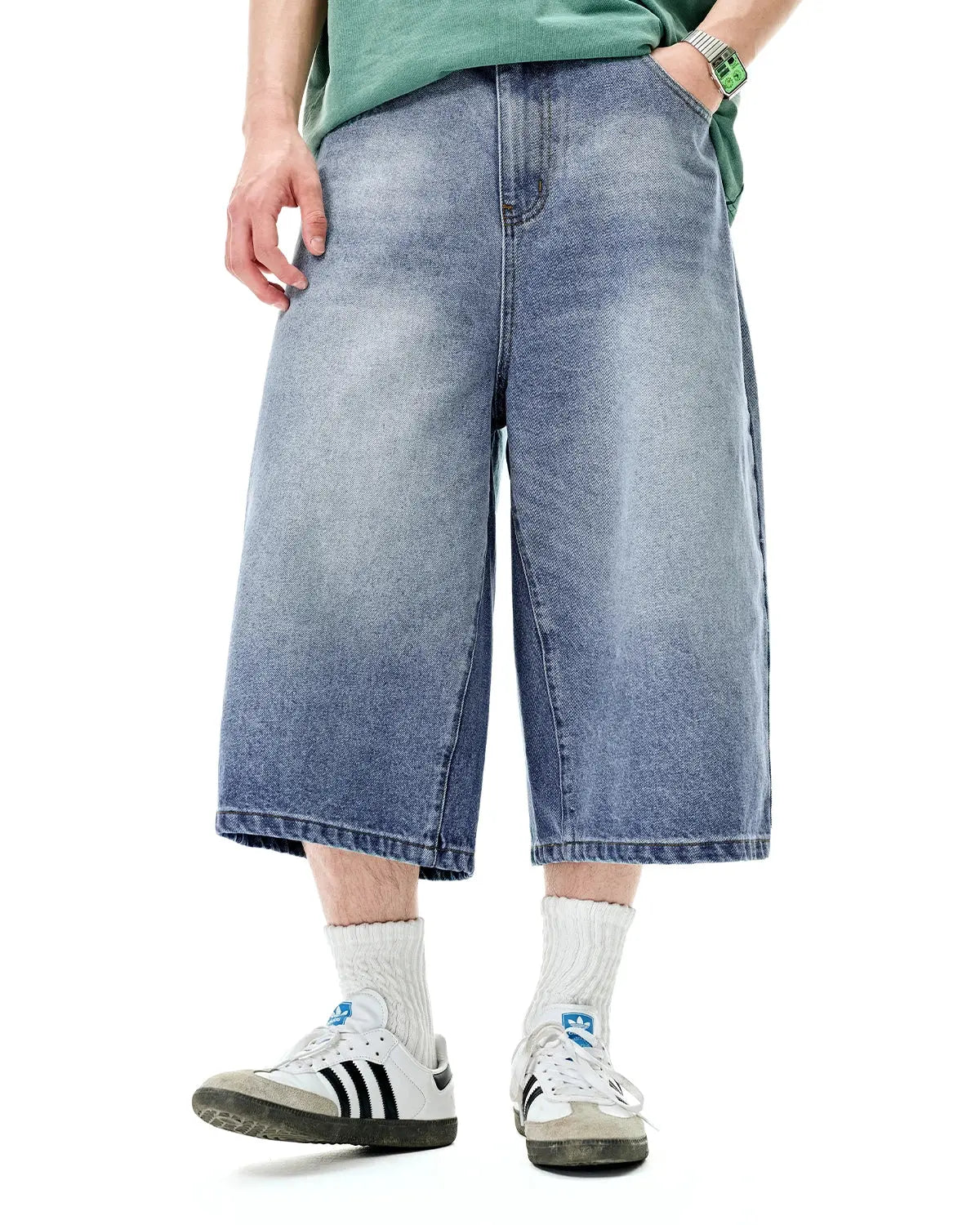 Washed Baggy Longline Jorts | Flation Streetwear